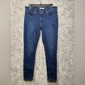 LEVI'S 711 Skinny Ankle Jeans Size 10 / 30 Stretch Denim Indigo